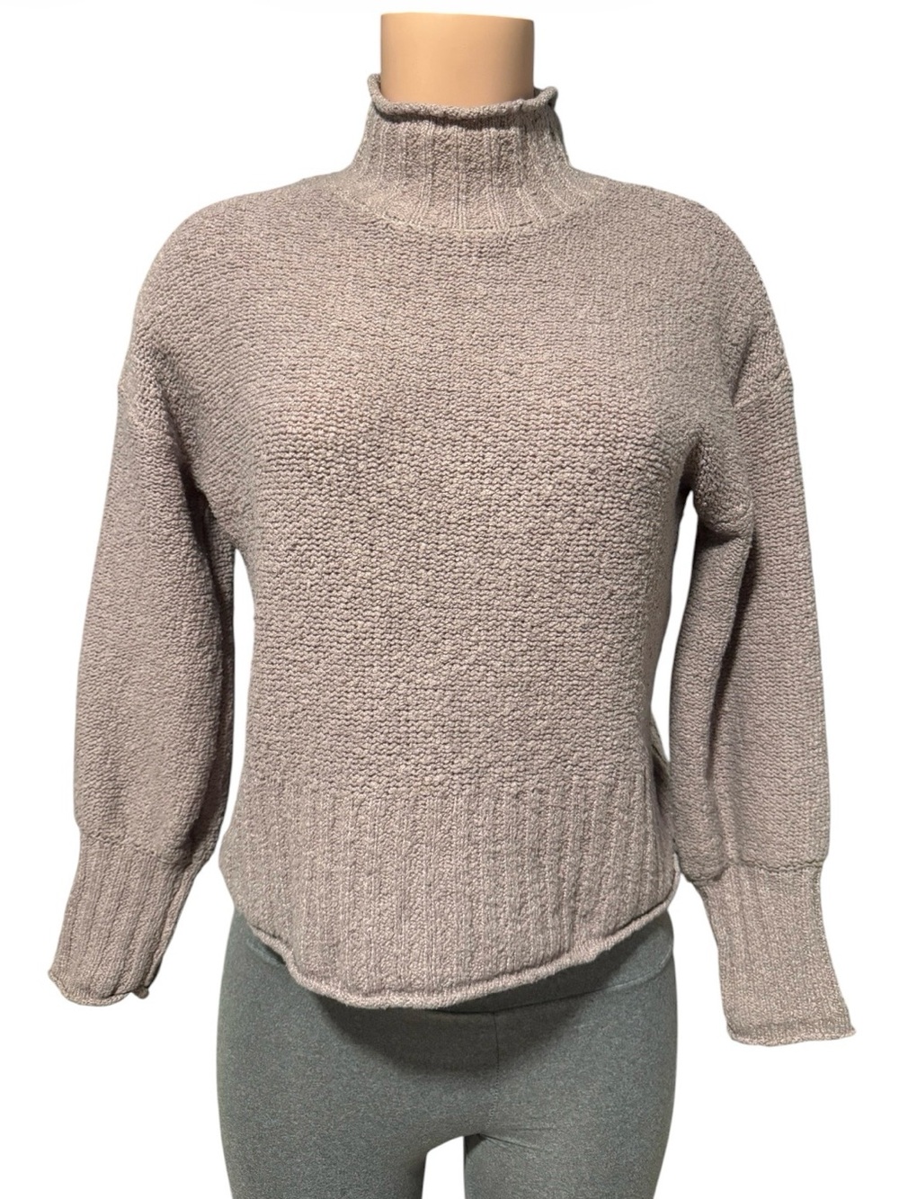 Pink Rose Women's Taupe Cowl Neck Sweater